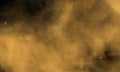 burnished gold color smoke on black background