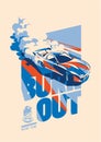 Burnout car, Japanese drift sport, Street racing Royalty Free Stock Photo