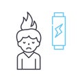 burnout line icon, outline symbol, vector illustration, concept sign