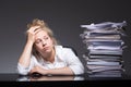 Burnout office worker Royalty Free Stock Photo