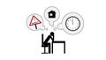 Burnout and stress mental problems concept animated pictogram