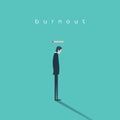 Burnout syndrome concept with a businessman without energy at work. Business vector abstract. Royalty Free Stock Photo