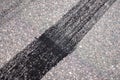 Burnout tire marks on asphalt.. Royalty Free Stock Photo