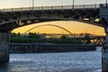 Burnside Bridge Sunset Royalty Free Stock Photo