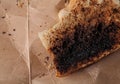 Burnt bread crumbs on a cardboard Royalty Free Stock Photo