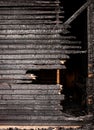 Burnt broken wood wall Royalty Free Stock Photo