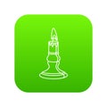 Burnt candle icon green vector Royalty Free Stock Photo