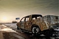 Burnt car Royalty Free Stock Photo