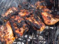 Burnt, charred chicken