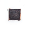 Burnt charred Sliced toast bread isolated on white background. Top view Royalty Free Stock Photo