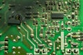 Burnt electronics board, with black soot Royalty Free Stock Photo
