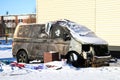 Burnt encashment truck