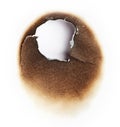 Burnt hole of paper Royalty Free Stock Photo