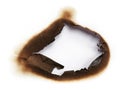 Burnt hole of paper Royalty Free Stock Photo