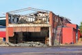 Burnt industrial building Royalty Free Stock Photo