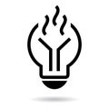 Burnt light bulb vector icon