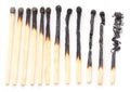 Burnt matches. Royalty Free Stock Photo