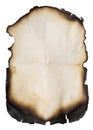 Burnt old paper on white Royalty Free Stock Photo