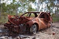 Burnt Out Abandoned Car Wreck Royalty Free Stock Photo