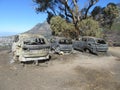 Burnt Out Cars after Fire on Table Mountain Reserve Royalty Free Stock Photo