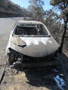 Burnt Out Cars after Fire on Table Mountain Reserve Royalty Free Stock Photo