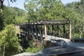 Burnt out covered bridge in rural West Virginia