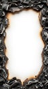 Burnt paper frame with glowing edges and white center Royalty Free Stock Photo