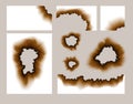 Burnt paper hole. Scorched paper holes vector illustration transparent. Burnt edges grunge texture