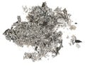 Burnt paper isolated white background. ashes texture. cinder close up Royalty Free Stock Photo