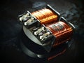 Burnt power transformer with copper winding