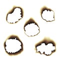 Burnt scorched paper hole illustration on transparent background Royalty Free Stock Photo