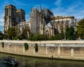 Burnt Shell of Notre-Dame Cathedral in Paris