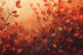 Burnt sienna autumn foliage background