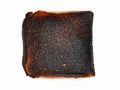 Burnt toast bread slice isolated on white background Royalty Free Stock Photo