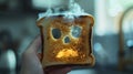 The Burnt Toast Face.AI generated image Royalty Free Stock Photo