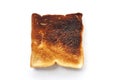 Burnt toast isolated on white background. Royalty Free Stock Photo