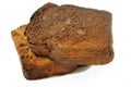 Burnt toast on white background Royalty Free Stock Photo