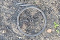 Burnt wheel from a child\'s bike