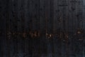 Burnt wooden plank surface after a fire. Details with patterned wood surface texture was charred. Footprint of Fire on Its Surface Royalty Free Stock Photo