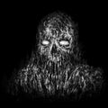 Burnt Zombie Skull On Black Background