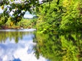 Burr Pond state park autumn view Royalty Free Stock Photo