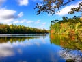 Burr Pond state park autumn view Royalty Free Stock Photo