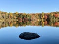 Burr pond state park early autumn lake views Royalty Free Stock Photo