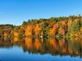 Burr pond state park early autumn lake views Royalty Free Stock Photo