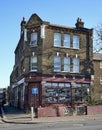 23 Burrage Road, formally The Queens Arms Pub. A typical Victorian London Pub. Royalty Free Stock Photo