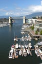 The Burrard bridge at False creek. Royalty Free Stock Photo