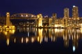 Burrard Bridge, False Creek Twilight Long Exposure Royalty Free Stock Photo