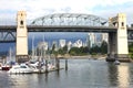 Burrard bridge Granville island, Vancouver BC. Royalty Free Stock Photo