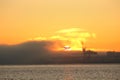Burrard Inlet Floatplane at Sunrise, Vancouver Royalty Free Stock Photo