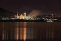 Burrard Inlet Refinery Night, British Columbia Royalty Free Stock Photo